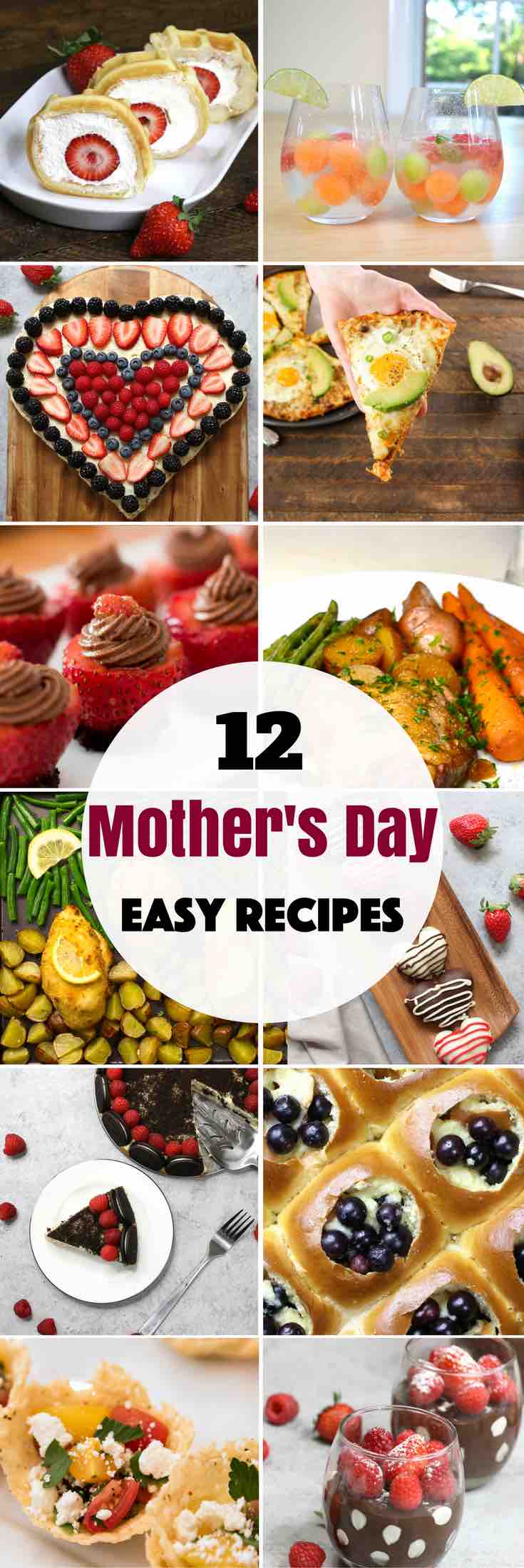 12 Mother‘s Day Recipes everyone will enjoy including appetizers, main courses and desserts! Show your gratitude and say thanks with a homemade meal, whether you‘re serving brunch, lunch, or dinner! #mothersday