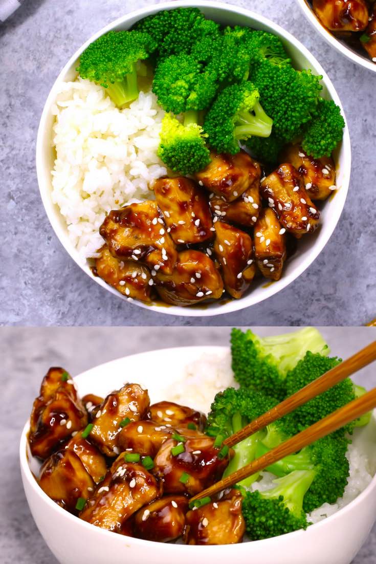 Delicious Teriyaki Chicken served with broccoli in a rice bowl, easy to make in just 15 minutes for a quick weeknight dinner idea