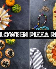 Here are 4 Halloween Pizza ideas for some spooky fun for a party - easy to make and everyone will love them