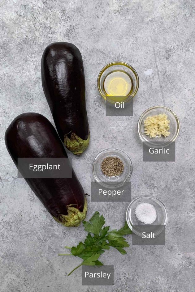 Air Fryer Eggplant ingredients on the counter.