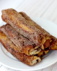 Bacon Stuffed French Toast Rollups are a delicious breakfast or brunch recipe that's easy to make!