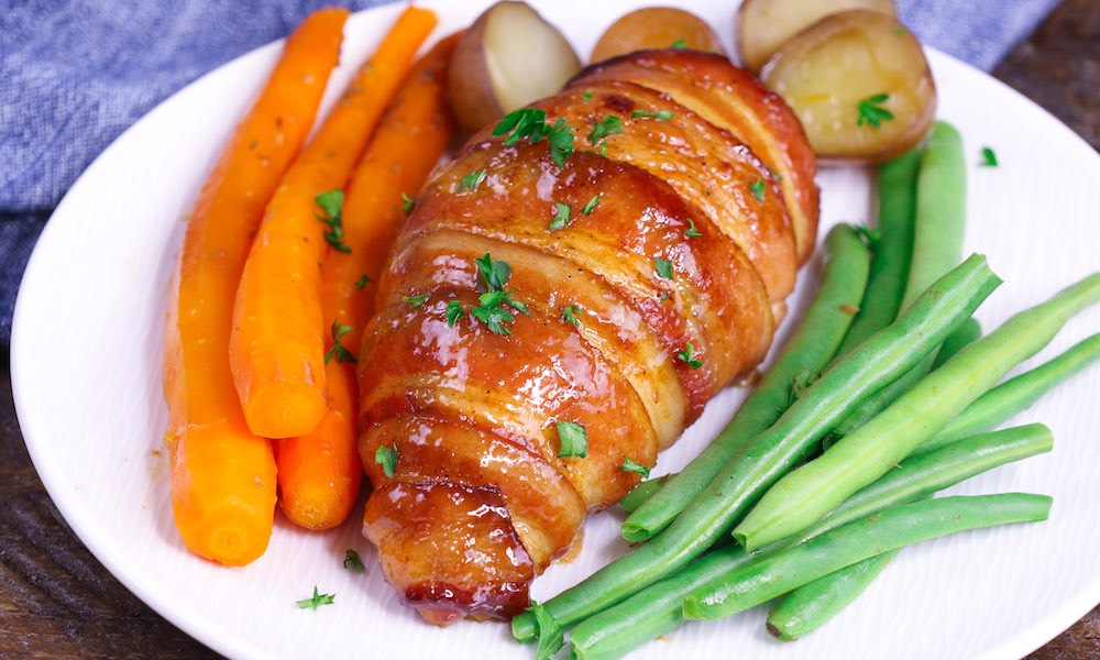 Brown Sugar Bacon Wrapped Chicken