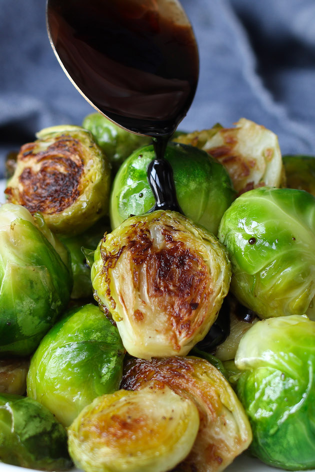 Balsamic Brussel Sprouts are an easy but delicious and healthy side dish. Roasting Brussel sprouts in the oven at a high temperature and then drizzled with balsamic glaze ensures the tender yet crispy perfection.