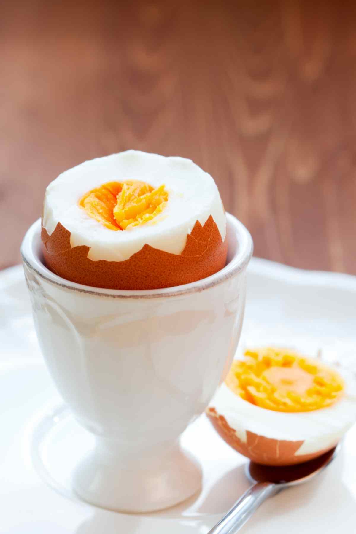 Perfect hard boiled egg in an egg cup