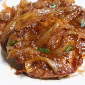 These Eye of Round Steaks are cooked low and slow until they reach fork-tender deliciousness! This simple Eye of Round Recipe is a classic where braising method that tenderizes lean and tough meat into mouth-watering pieces.
