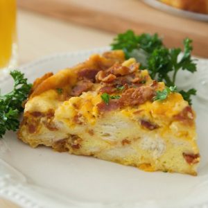 This Bacon, Egg and Cheese Breakfast Strata is a delicious and easy recipe for breakfast or brunch