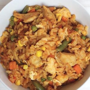 This Buffalo Chicken Fried Rice recipe is easy and fun to make