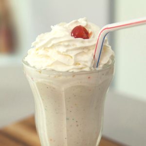 This recipe for Cake Batter Milkshakes will satisfy your cravings for cake and milkshakes together
