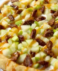 This easy Caramel Apple Fruit Pizza recipe is delicious