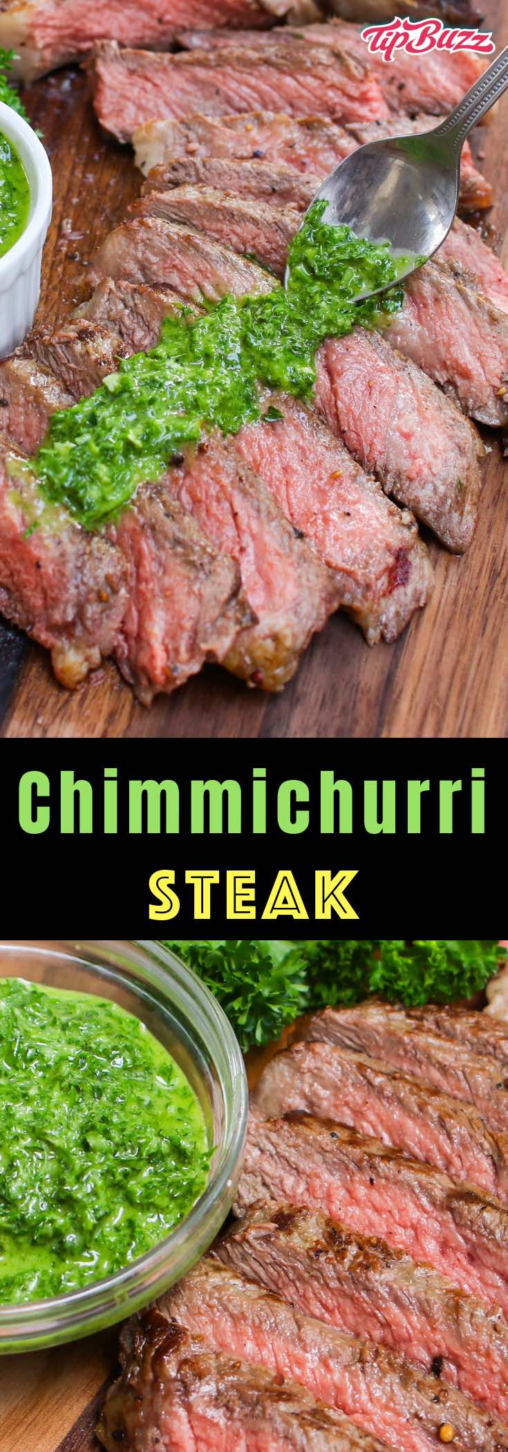 Chimichurri Steak is a quick and easy recipe cooked in 15 minutes with no marinating needed! Perfectly seared steak is served with garlicky, tangy and flavorful chimichurri sauce. 