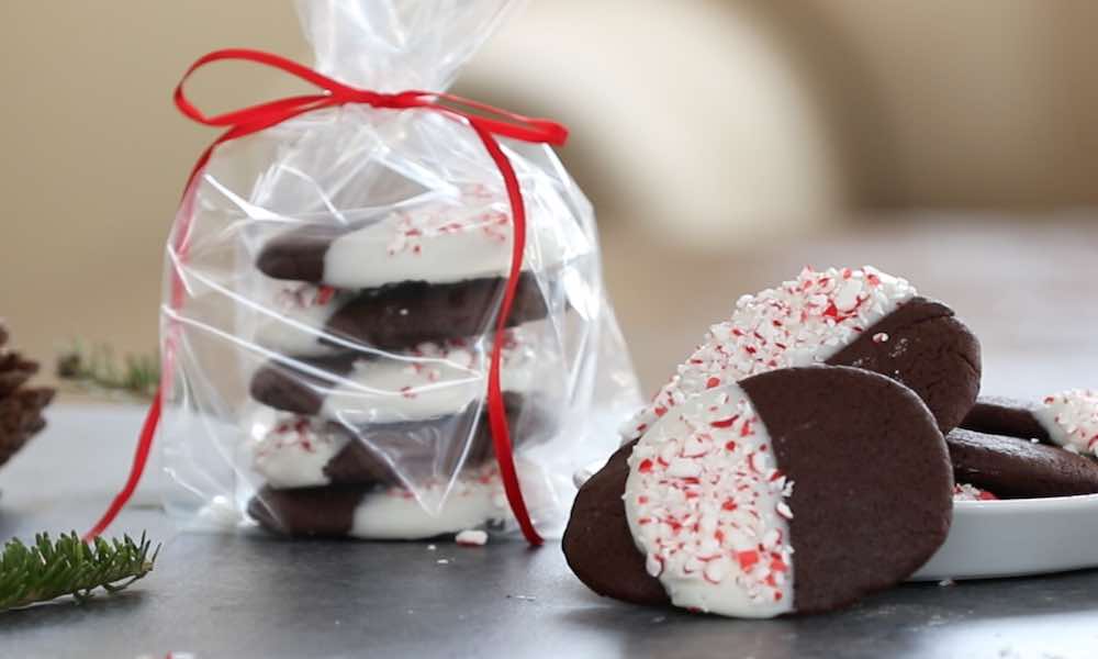 Here is a gift presentation for Chocolate Candy Cane Cookies
