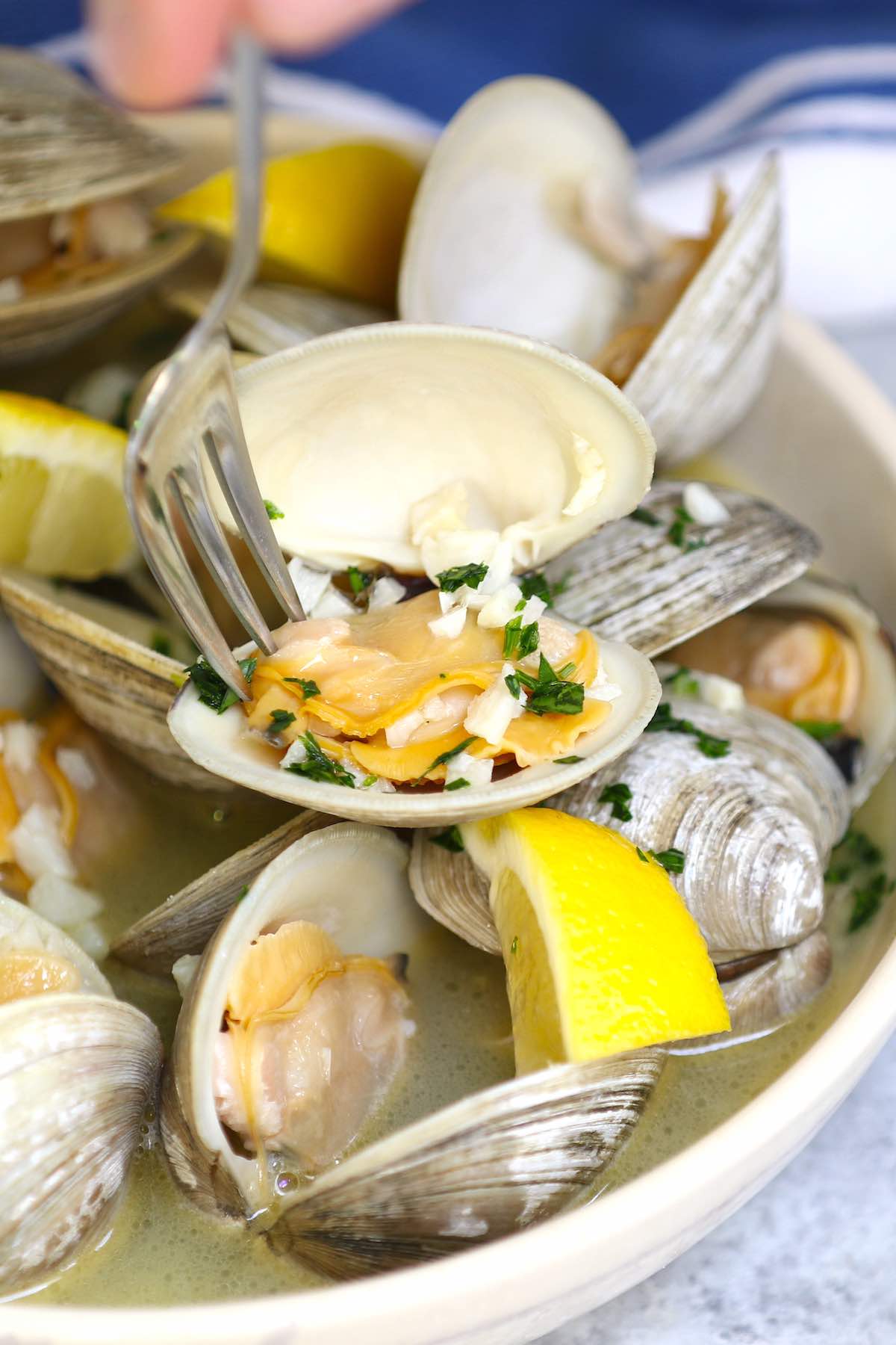 Little Neck Clams with White Wine and Garlic - TipBuzz