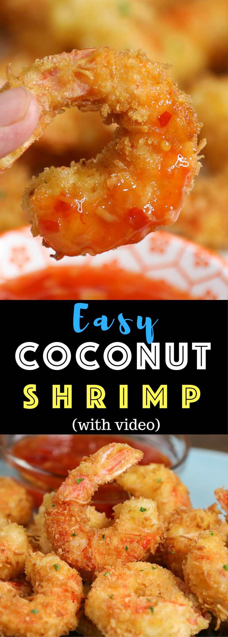 These Coconut Shrimp make an irresistible appetizer that’s tender on the inside, and crispy, sweet and crunchy on the outside. They’re mouthwateringly delicious and will be the first to go at a party! 