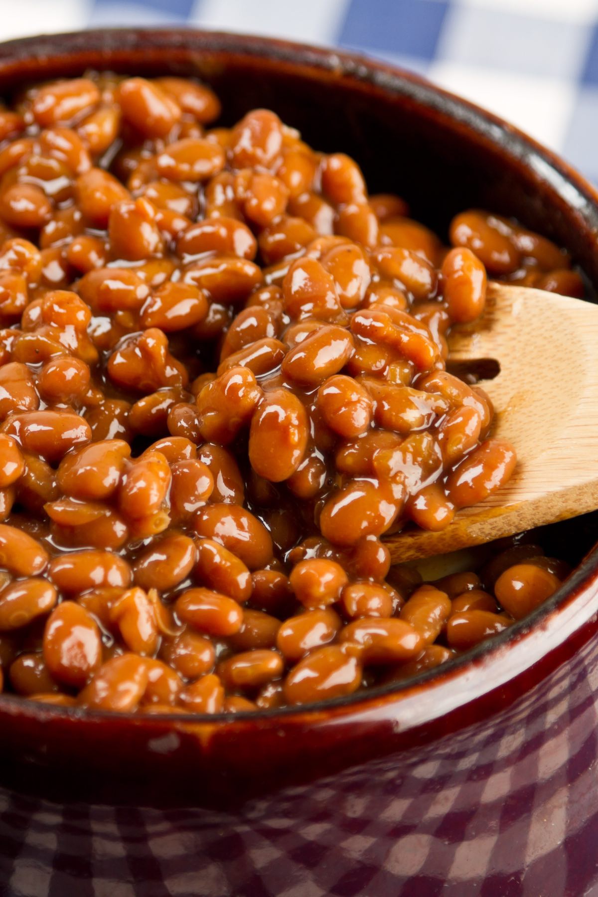 Baked beans in a skillet