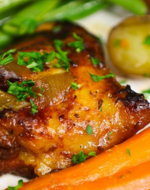 These Crock Pot Chicken Thighs are the best you’ll ever taste – a super tender and succulent slow cooker chicken thighs with amazing flavor. Serve with veggies and potatoes or rice, then drizzle with the thick and delicious gravy on top!
