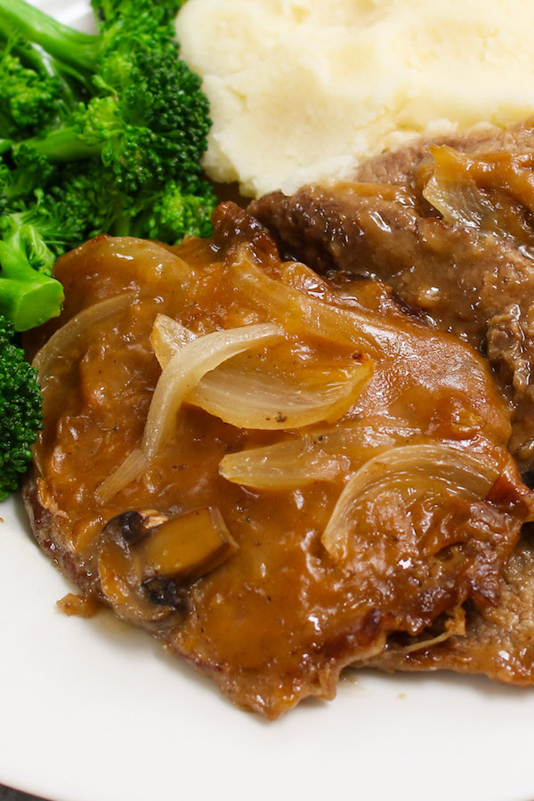 Slow Cooker Eye of Round with Mushroom Onion Gravy