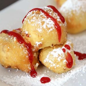 Crispy & Creamy Deep Fried Cheesecake – Crispy outside and creamy inside! you can’t resist this delicious dessert made with your favorite frozen or leftover cheesecake. It only requires a few simple ingredients: flour, baking powder, salt, sugar, milk and oil. It’s great for a party, cheat days or a midnight snack. So yummy! No bake dessert. Vegetarian. Video recipe. | tipbuzz.com