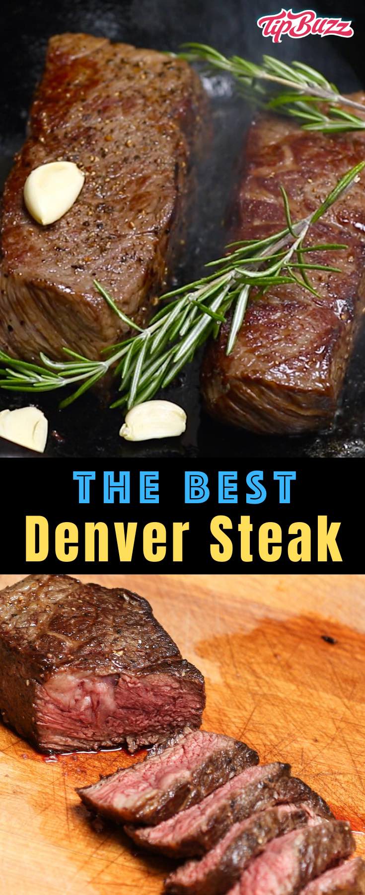 This Denver Steak is tender, juicy and easy to make whether you're using the grill, oven or stovetop. Learn more about this affordable steak cut and how to cook it. #denversteak #zabutonsteak 