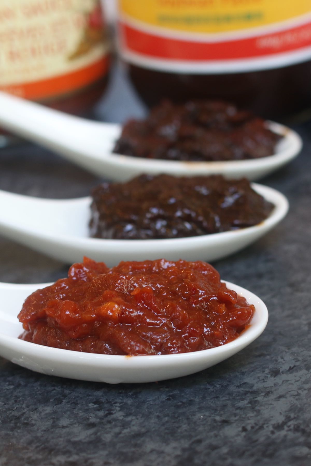 Spoonfuls of Chinese bean sauce