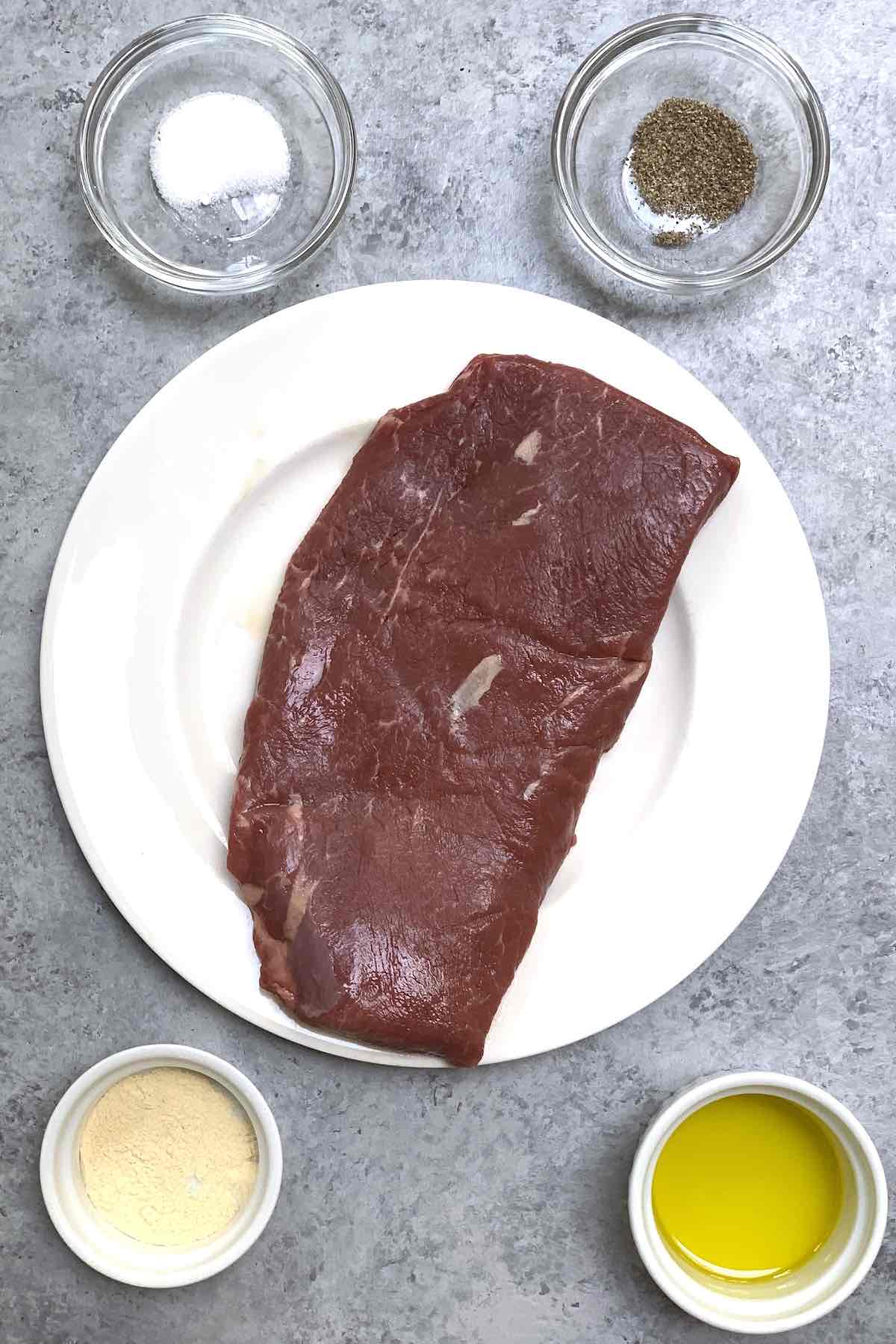 Ingredients for cooking flat iron steak