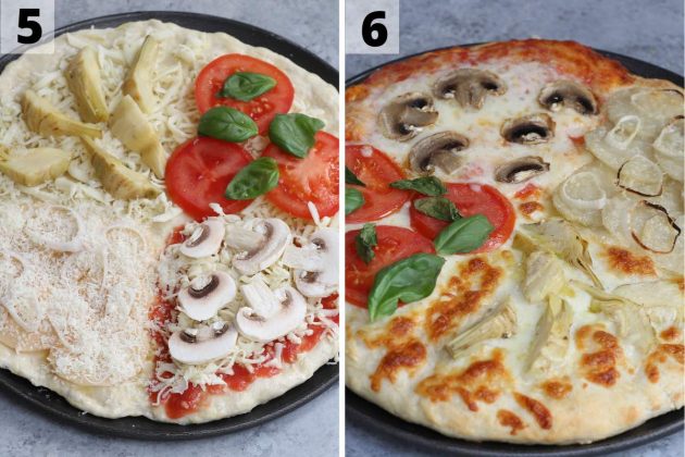 Four Seasons Pizza Recipe: Step 5 and 6 photos.
