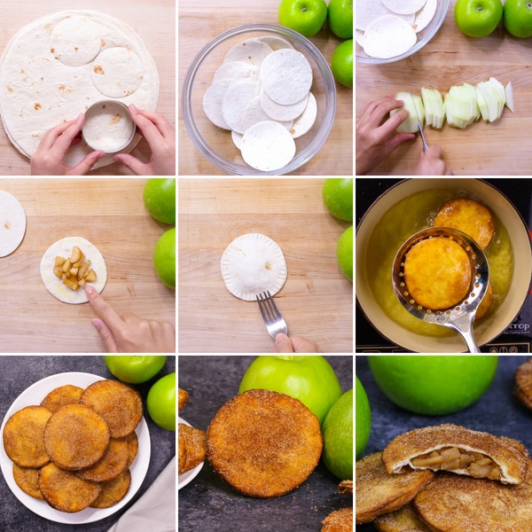 Infographic showing the key steps for making fried apple pies from scratch