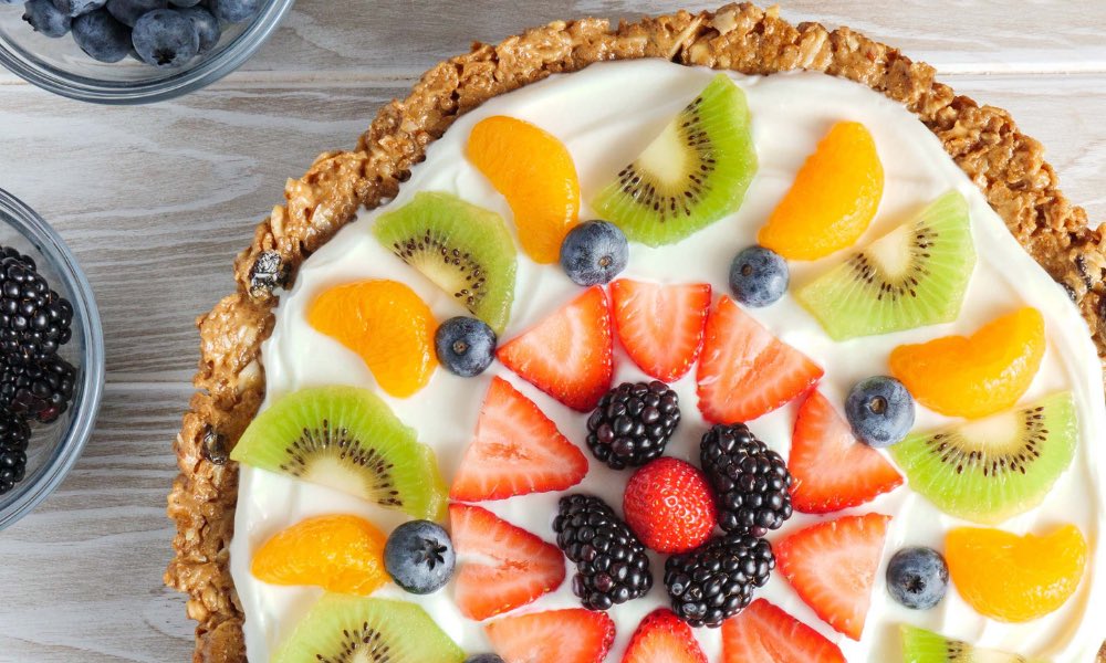 Raisin Bran Fruit Pizza