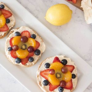 This Fruity Bagel Pizza recipe is a beautiful way to improve on a plain bagel