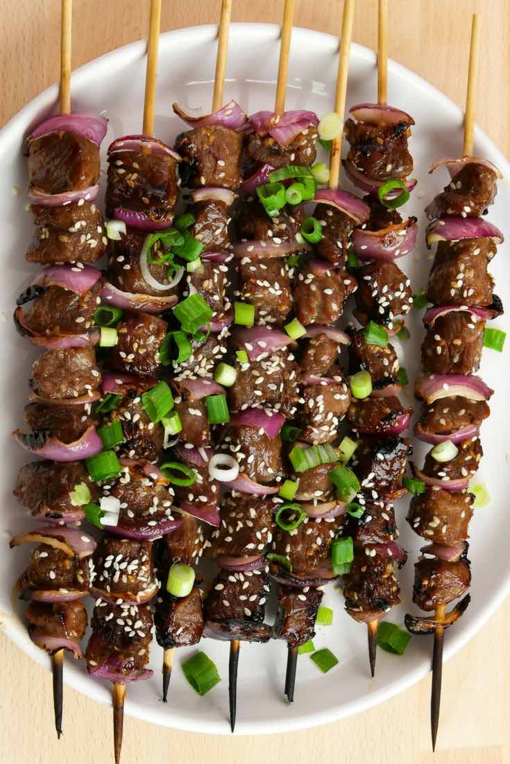 Asian Garlic Steak Kabobs
