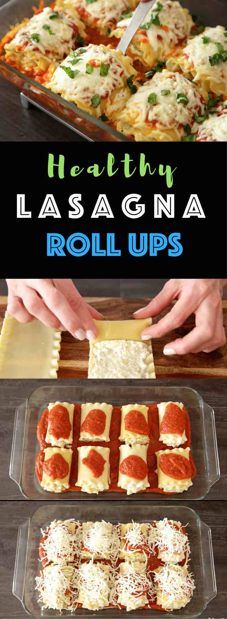 Vegetarian Lasagna Roll Ups are – Really easy to make and are a guilt-free way to enjoy the pleasure of lasagna. All you need is a few simple ingredients: lasagna noodles, zucchini, ricotta cheese, parmesan cheese, mozzarella, oil, garlic, egg, marinara and fresh basil for garnish. A perfect healthy dinner for the whole family! 