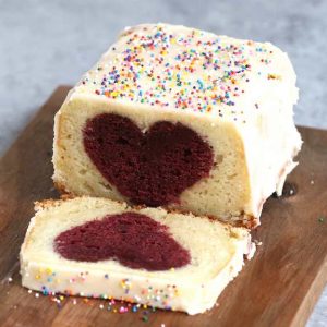 This Heart Surprise Cake recipe is perfect for Valentine's Day