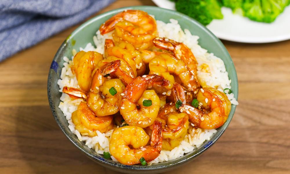 Honey Garlic Shrimp Rice Bowls