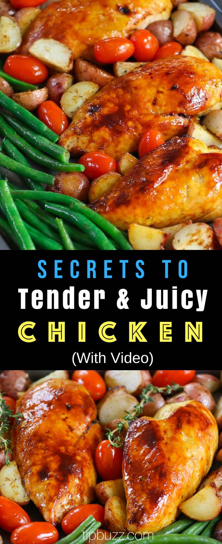 Learn How Long to Bake Chicken with tips and tricks for making the most flavorful, tender and juicy baked chicken. If cooked too long, chicken will turn out dry and tasteless while posing the risk of bacterial contamination. Here we show you how to get the best results every time! #BakedChickenBreasts #HowToBakeChicken