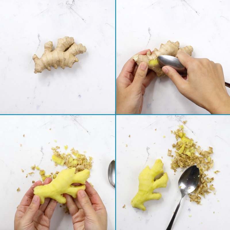 How to peel ginger process demo