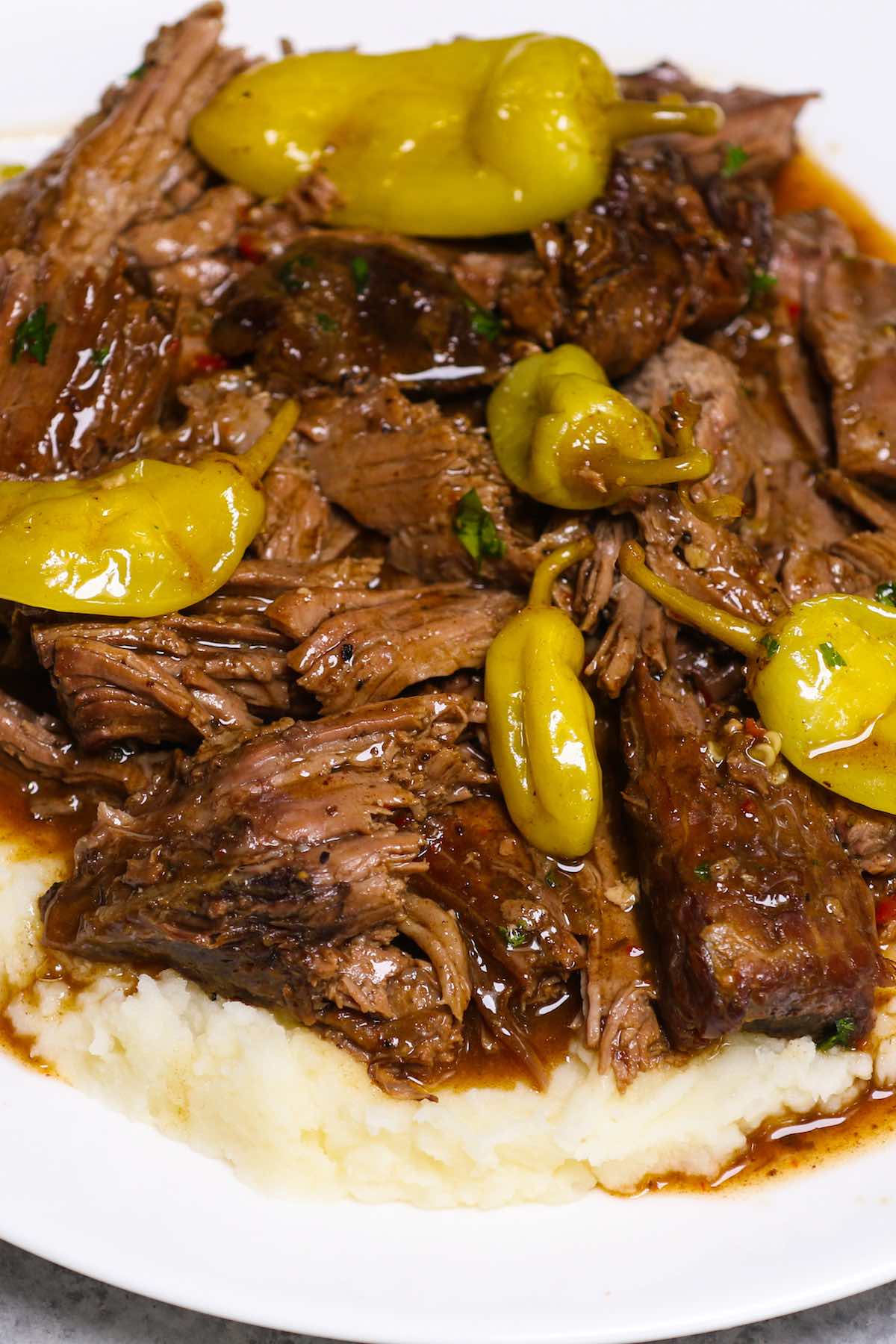 Instant Pot Mississippi Pot Roast is an easy and comforting dinner recipe that even picky eaters will devour. The chuck roast is fall-apart tender with a flavorful gravy. It’s made right in your pressure cooker and is so much faster than any other method! 