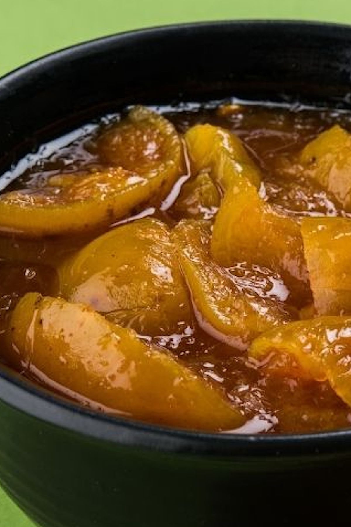 Lime pickle after simmering in a saucepan