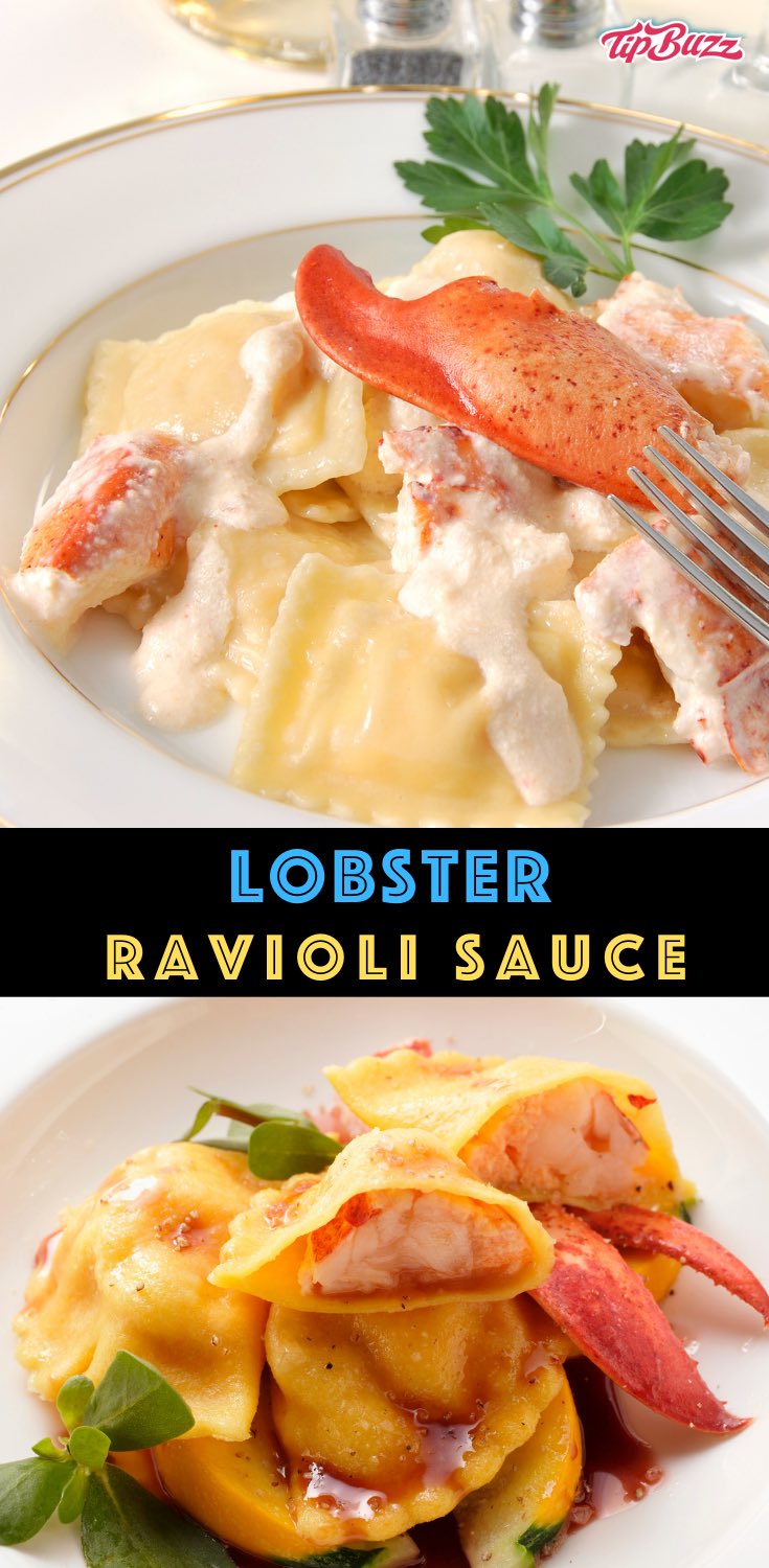 This Lobster Ravioli Sauce is rich and creamy to compliment the delicious seafood flavors in lobster ravioli! It only takes 20 minutes to make with a few simple ingredients. #lobsterravioli