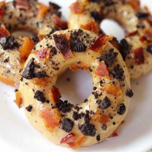 This recipe for Maple Bacon Oreo Donuts is for days when you have extreme donut cravings
