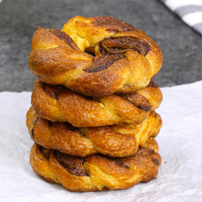 A stack of Nutella donuts