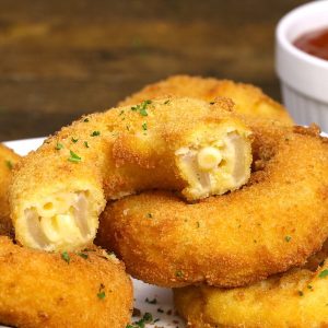 Fried Mac And Cheese Onion Rings are a delicious snack to make at your next party