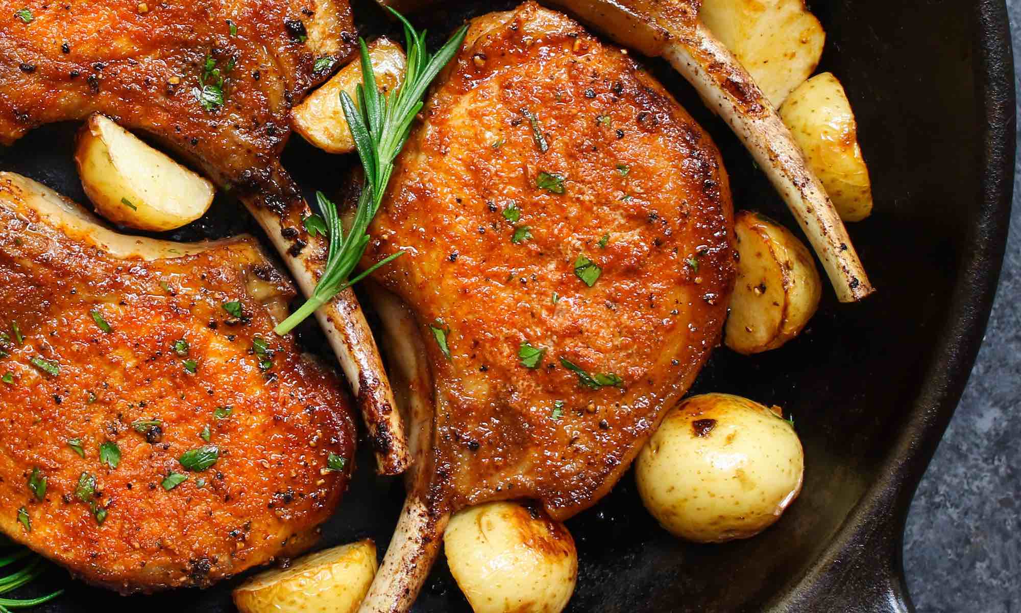 fried pork chops and rice