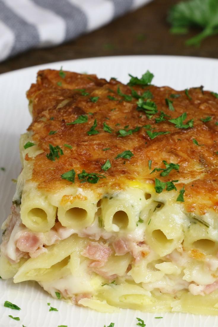 Layered Ham & Cheese Pasta Bake - TipBuzz