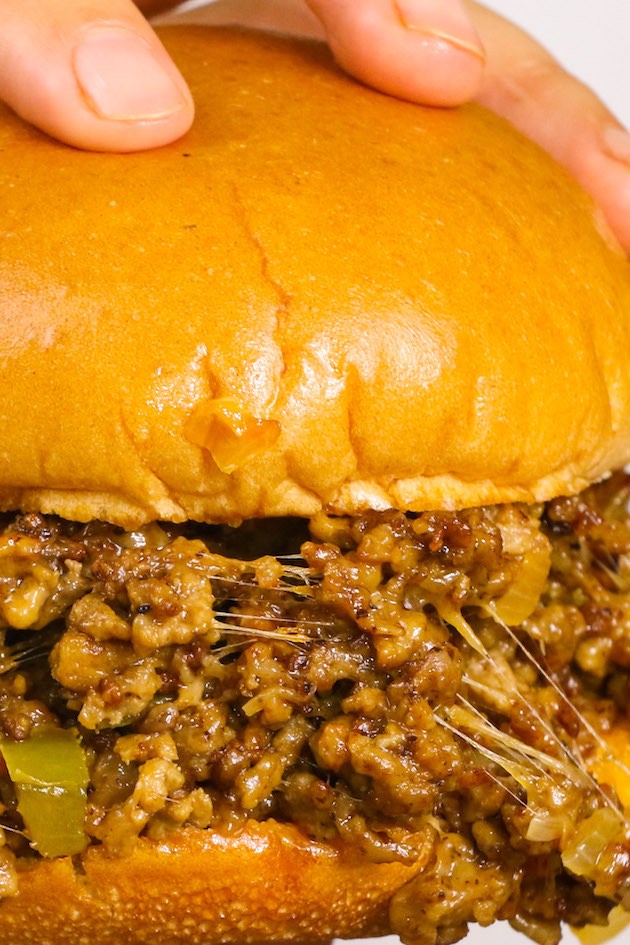 Philly Cheesesteak Sloppy Joes are the best sloppy joes you will ever have! This easy recipe combines your favorite Philly cheese steak and homemade sloppy joes into one amazing meal!