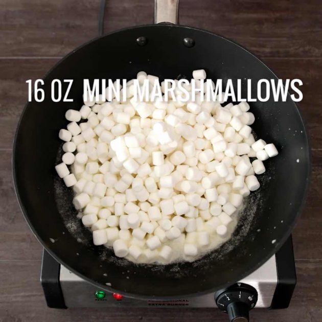 Melting marshmallows for Popcorn Cake