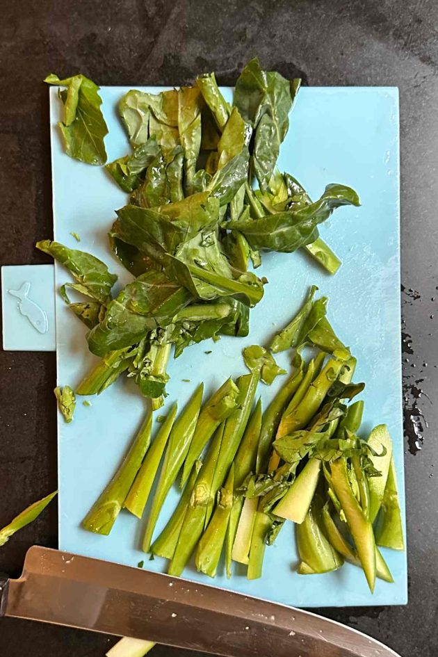 Prepare Chinese broccoli