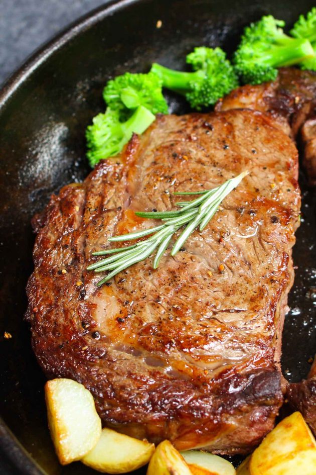 Pan Seared Rib Eye Steak Recipe - TipBuzz