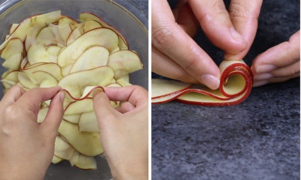 cinnamon roll apple rose tart