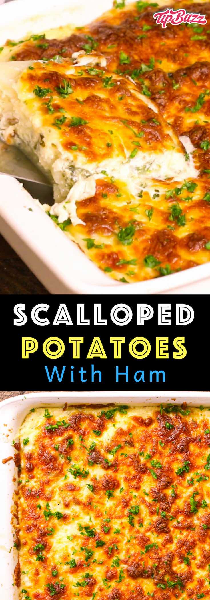 Scalloped Potatoes and Ham loaded with tender potatoes, layered with ham and cheese and smothered in a rich and creamy sauce. The best way to achieve soft and creamy potatoes is by par-boiling the potatoes first before baking. This is the best scalloped potatoes recipe ever! 