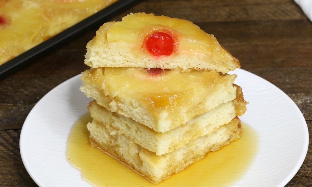 Pineapple Upside Down Sheet Pancakes - The Seaside Baker