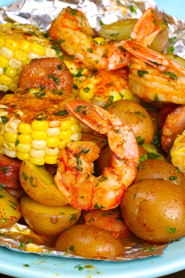 Shrimp Boil Foil Packs Grilled Or Baked Tipbuzz